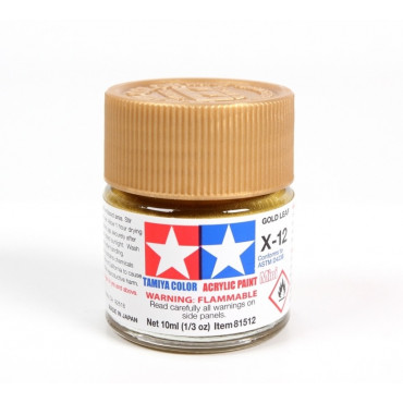 TINTA ACRÍLICA MINI X-12 FOLHA DE OURO 10ML TAMIYA TAM 81512